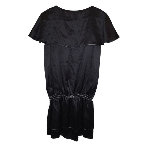 Studio M Women's Embellished 100% Silk Midi Dress Sz Large Boho Whimsigoth Black - Picture 8 of 16